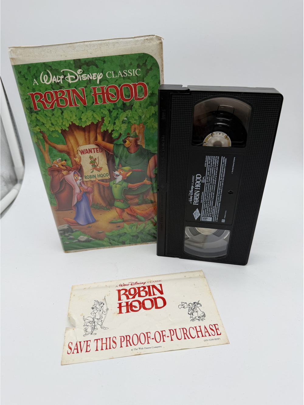 Walt Disney Classic Robin Hood VHS Tape with Case and Proof of Purchase